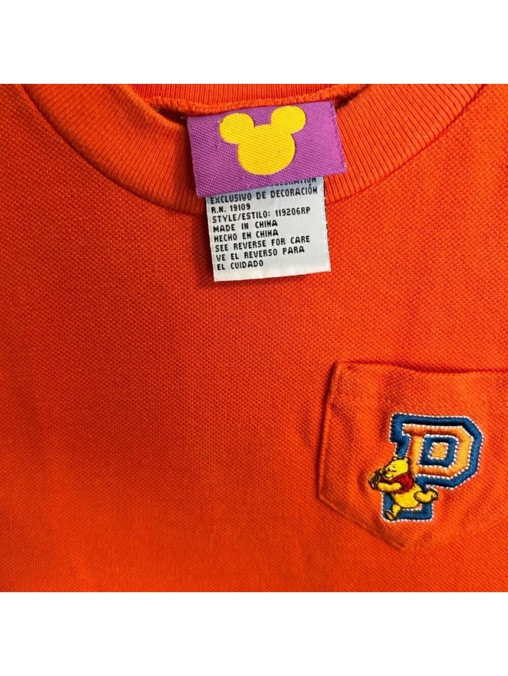 Y2K Winnie the Pooh football monogram “P” Lange shirt Disney purple yellow tag